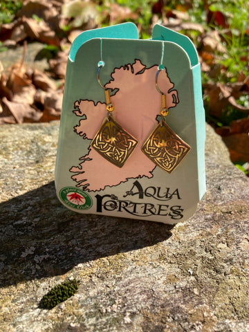 Diamond Shaped Celtic Earrings from Co Cork