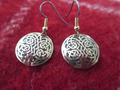 Celtic Design Round Earrings -Small