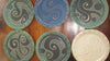 Stoneware Plates with celtic design, handmade by Ballymorris Pottery of Ireland, comes in cream, green or blue glaze.