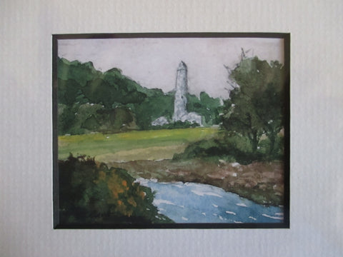 Glendalough Matted Print by Rod Cart