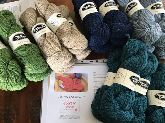 Baby Cardigan Pattern & 2 Skeins Studio Donegal Yarn 