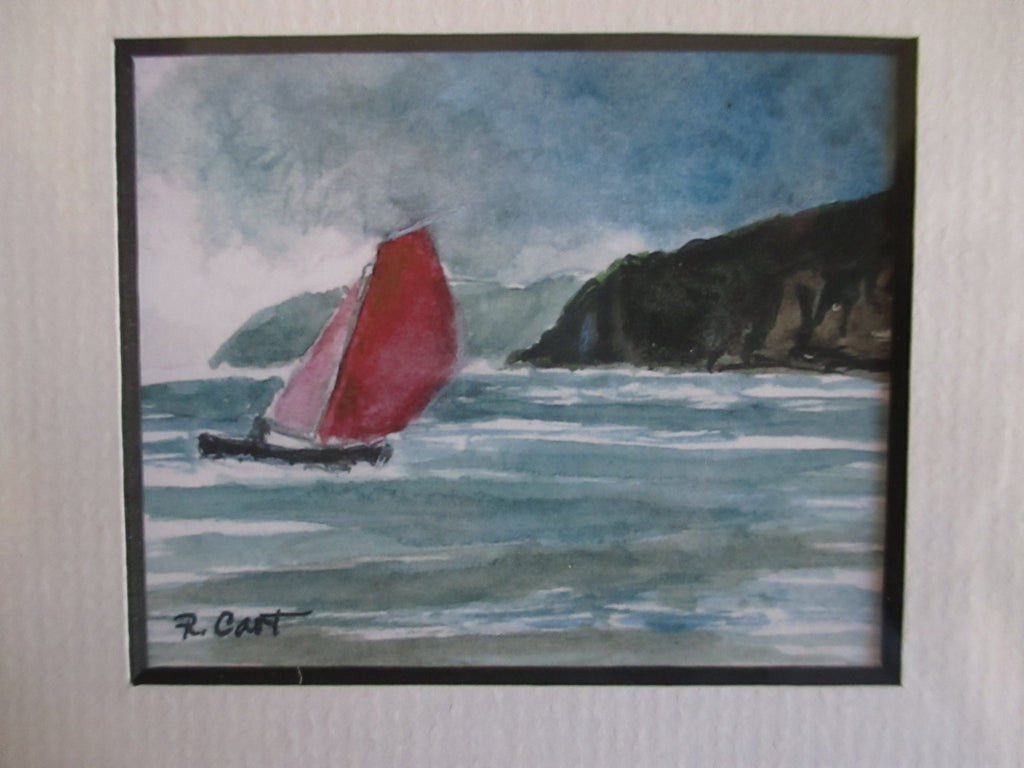 Sailing the Irish Sea Watercolor Print